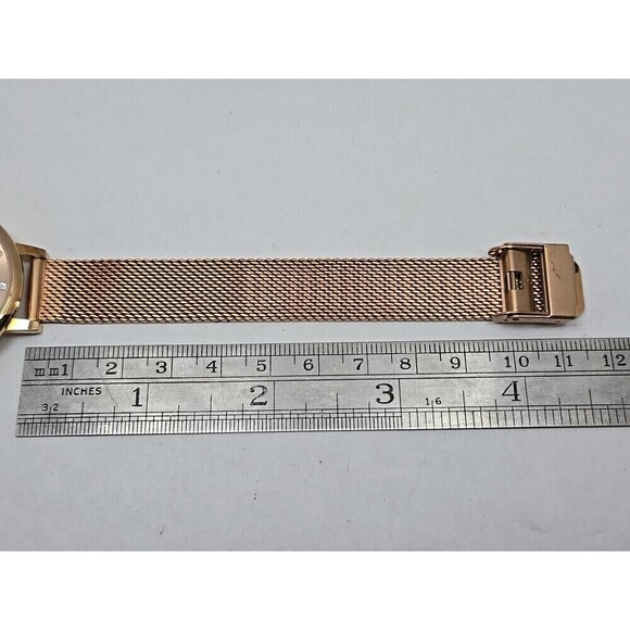 Naviforce NF5011L Rose Gold Butterfly Mesh Quartz Date Watch Womens New Battery